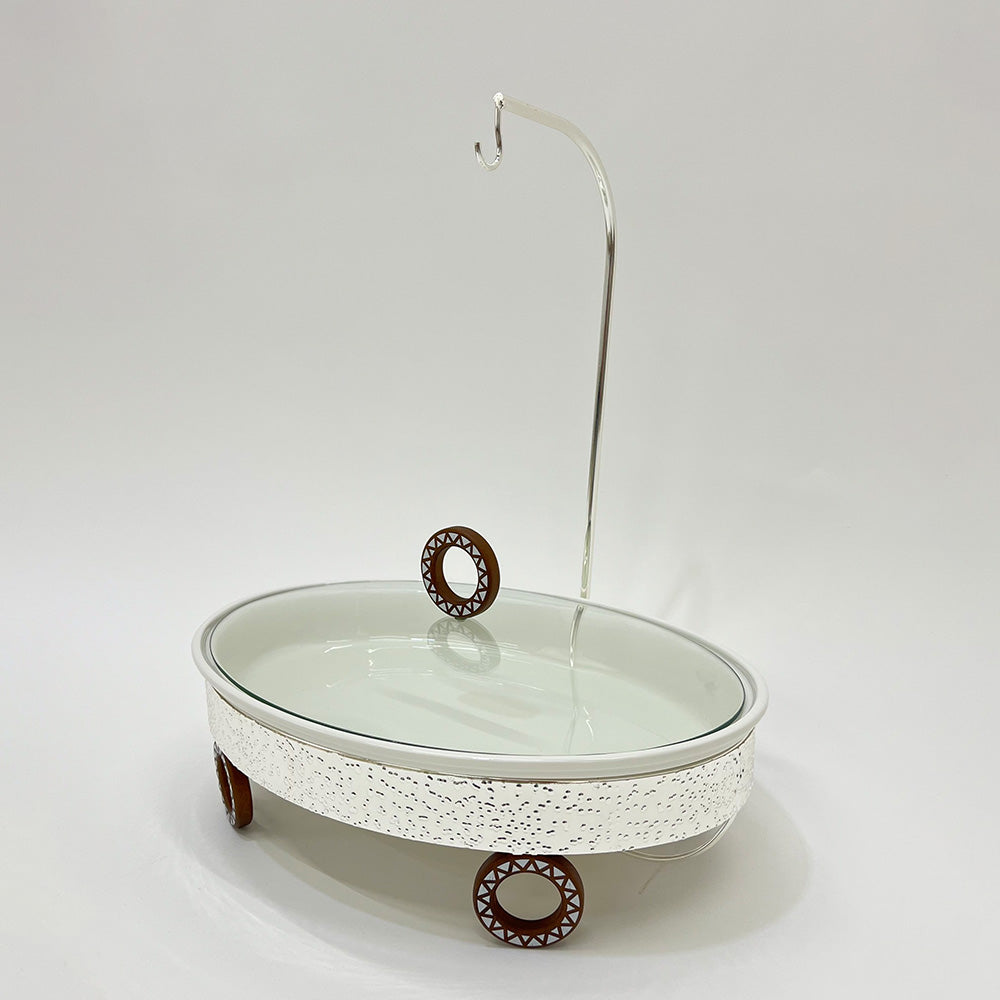 سخان بوفيه بيضاوي مع غطاء معلق