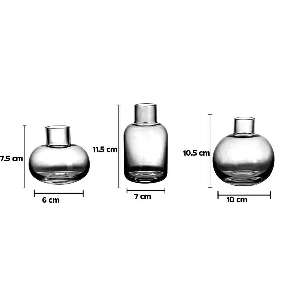طقم مزهريات زجاجية (3 قطع)
