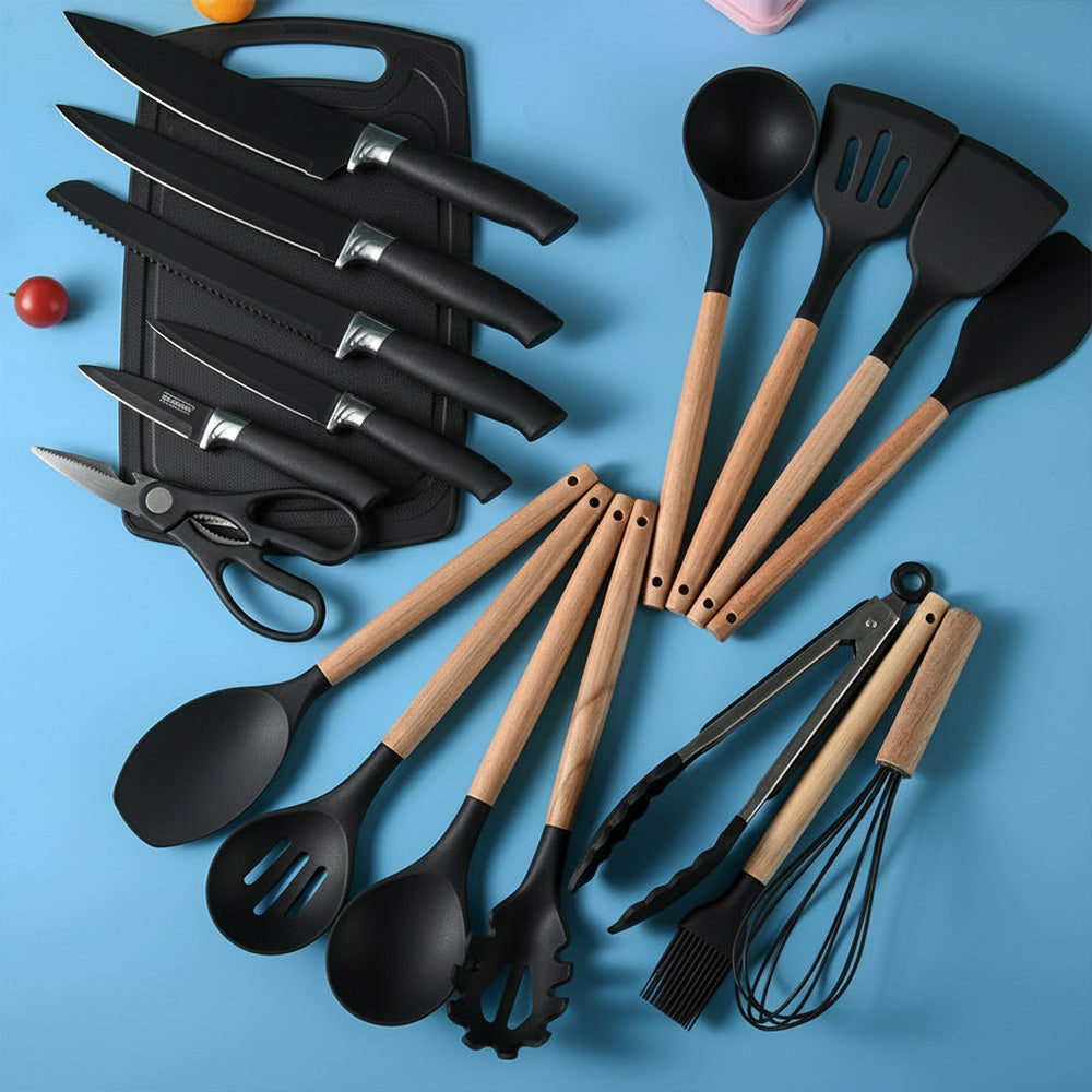 مجموعة أدوات وسكاكين 19 قطعة