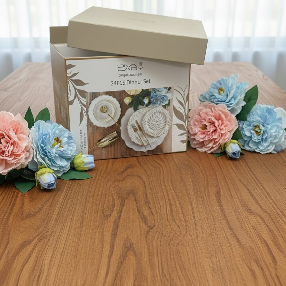 طقم أطباق مائدة فاخر 24 قطعة