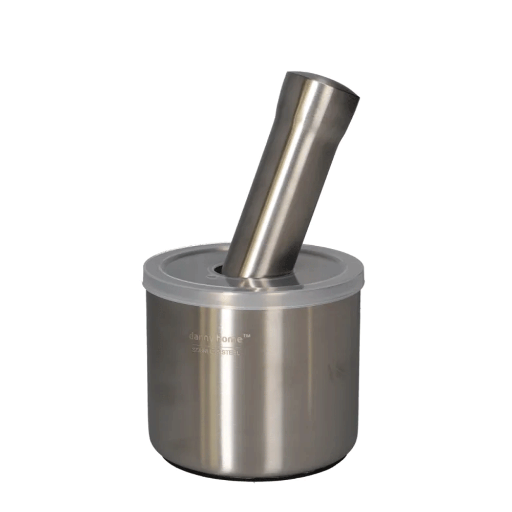 مجموعة هاون ومدقة توابل مع غطاء