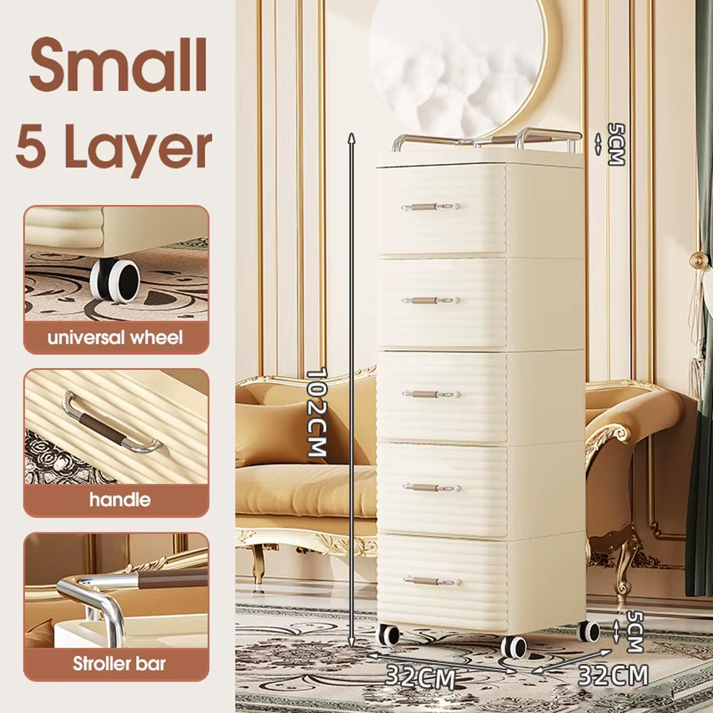 درج تخزين بلاستيكي فاخر حديث مع عجلات