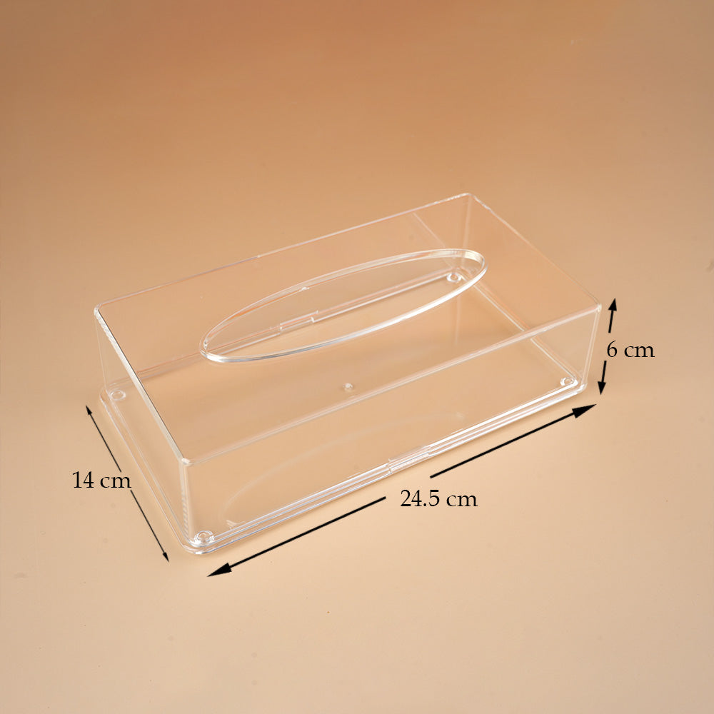 علبة مناديل شفافة