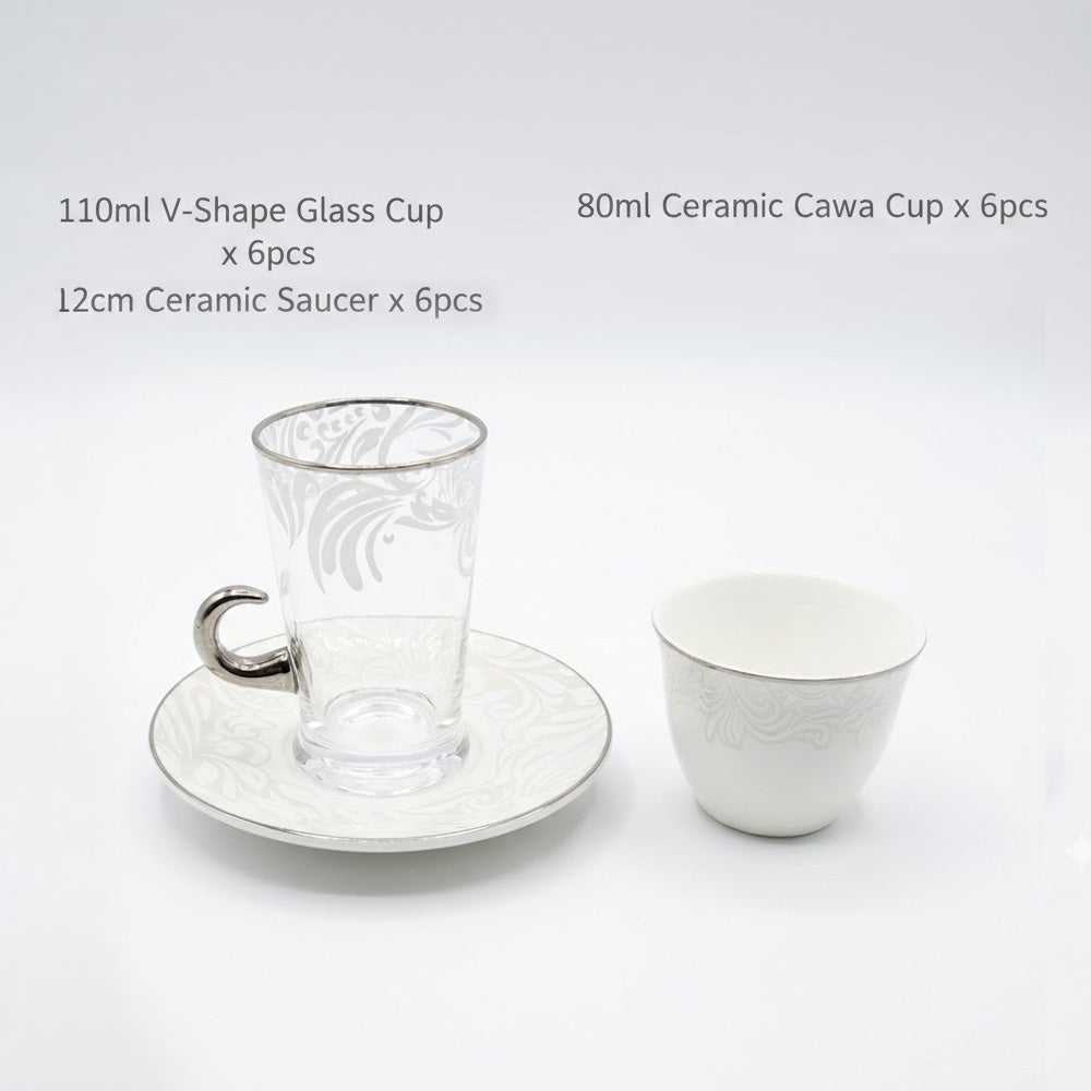 طقم استكانة وفنجان 18قطعة