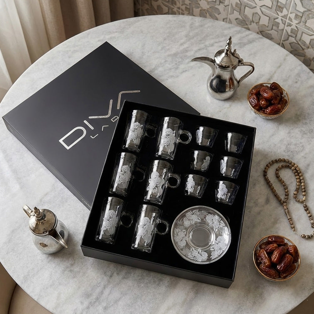 طقم استكانة وفنجان 18قطعة Diva Lady