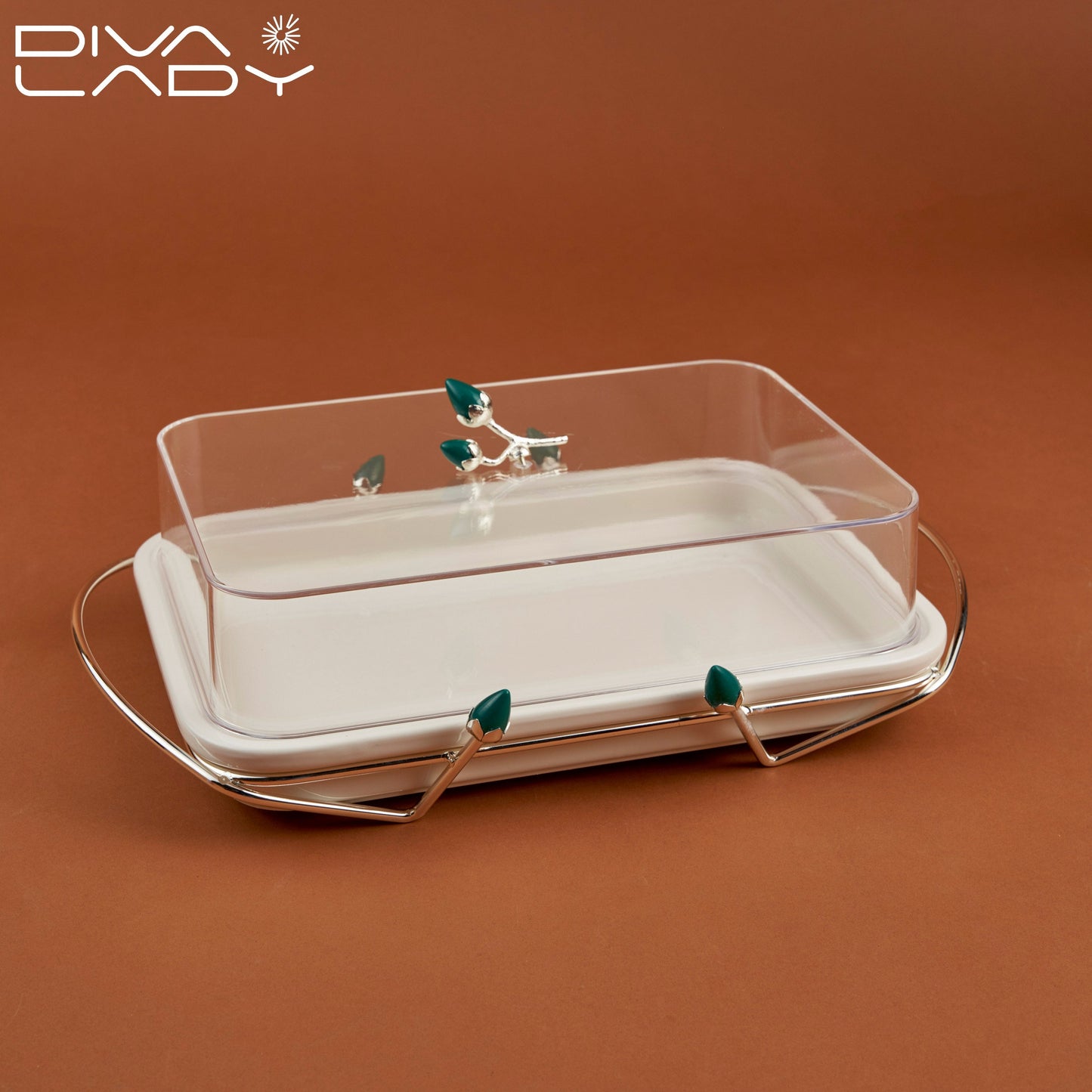 طبق تقديم مع غطاء وسط