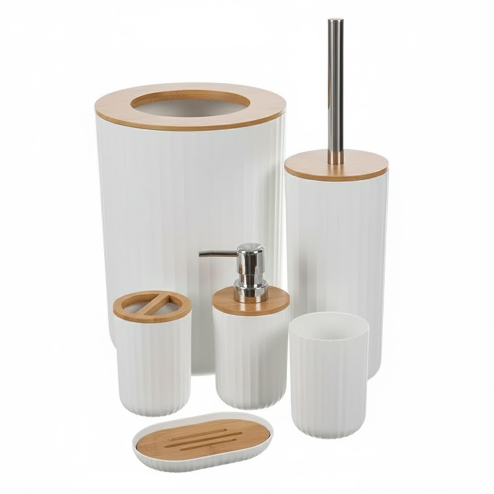 طقم حمام فاخر 6 قطع بتصميم عصري