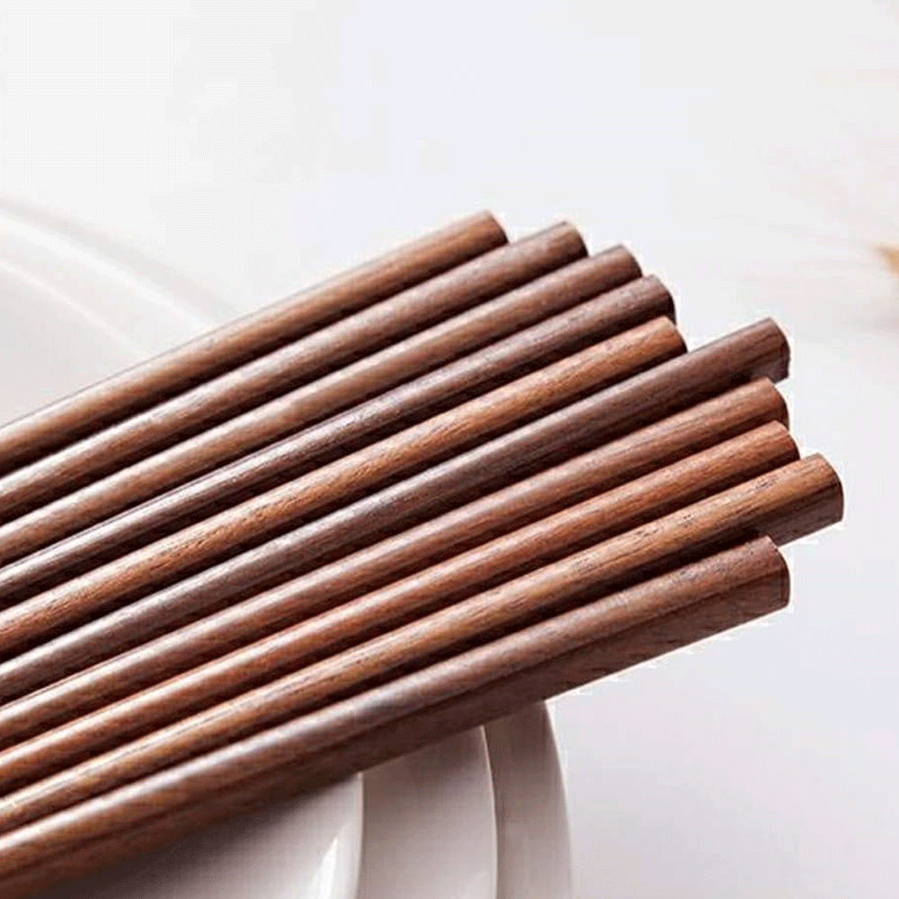 مجموعة عيدان خشبية للطعام 5 قطع 25 سم