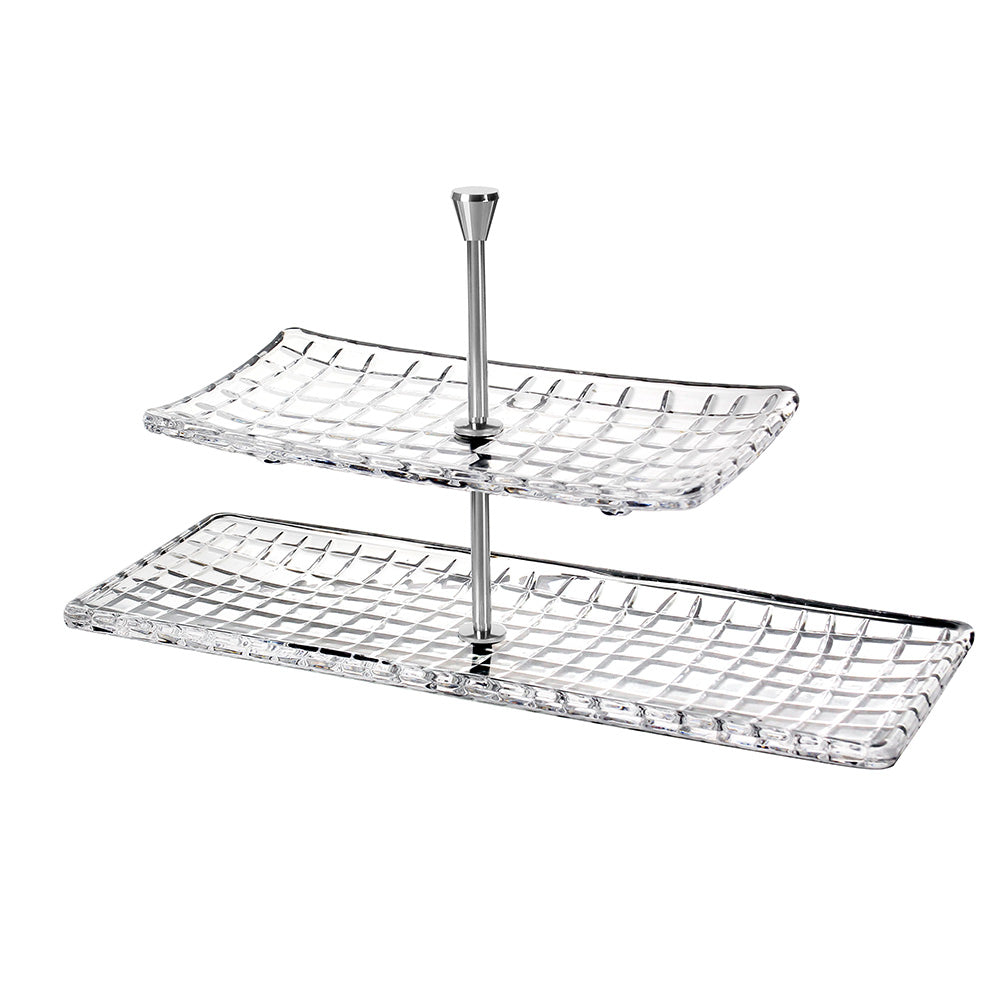 حامل تقديم زجاجي بطبقتين Diva Lady