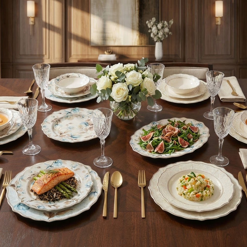 طقم أطباق مائدة فاخر 24 قطعة