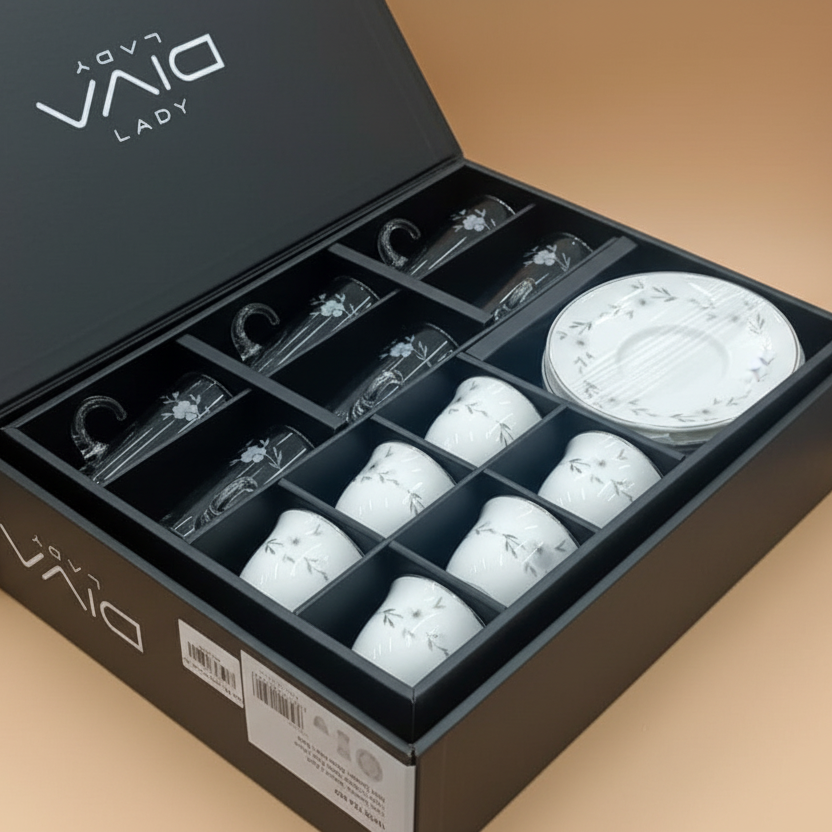 طقم استكانه وفنجان 18 قطعة