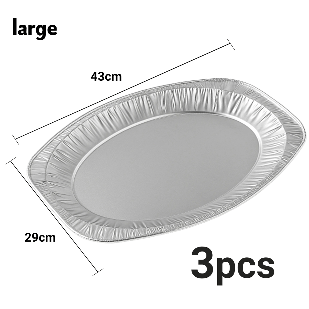 طبق تقديم ألمنيوم بيضاوي