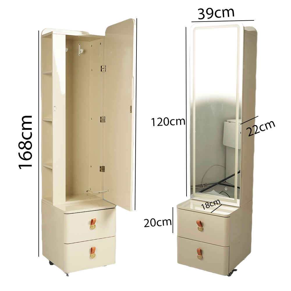 خزانة مع علاقات وأرفف وأدراج