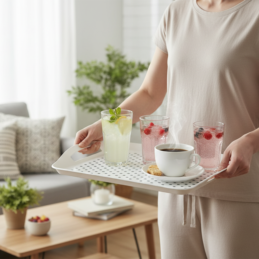 صينية تقديم بمقابض جانبية متوفر بمقاسين