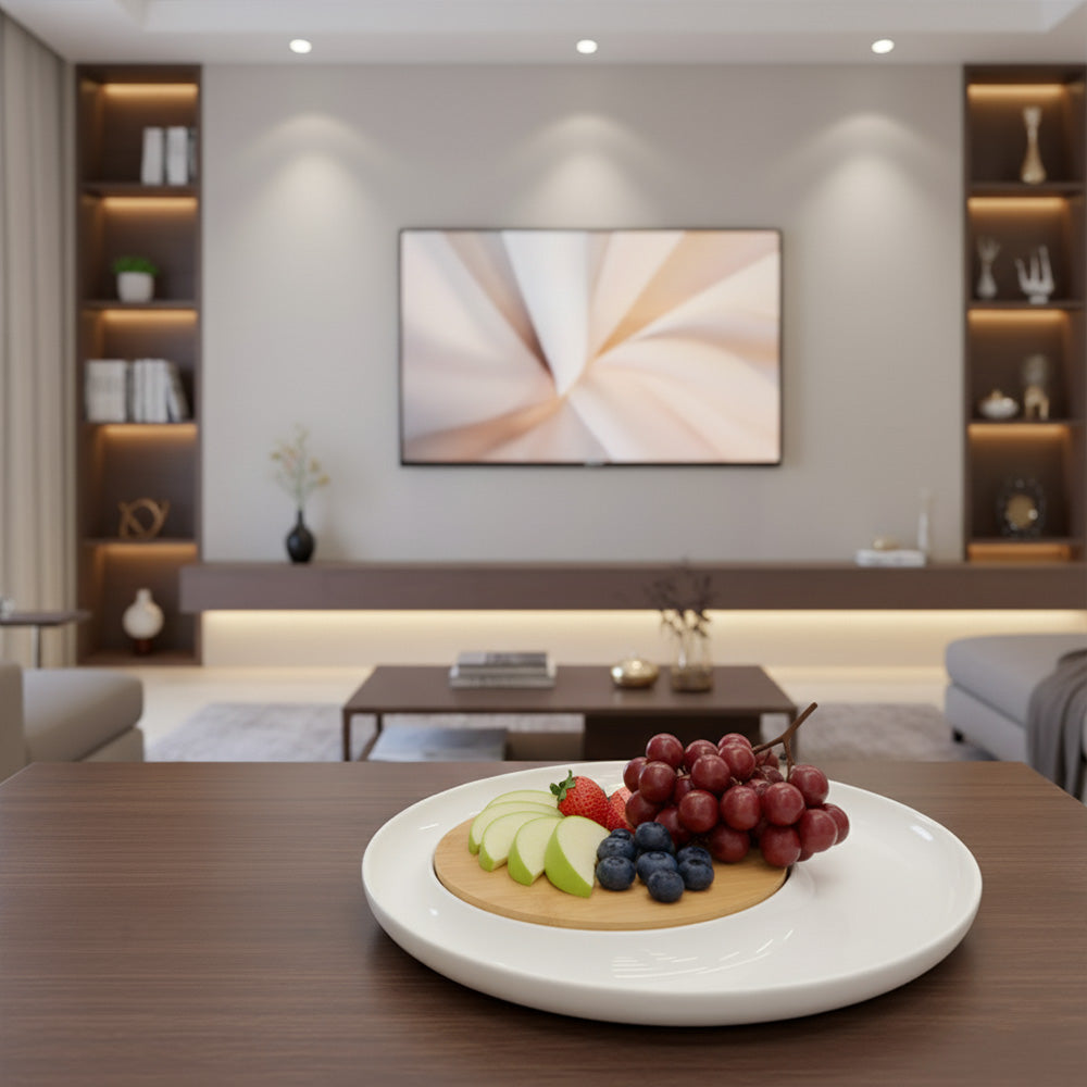 طبق تقديم دائري من الخشب والسيراميك Danny Home