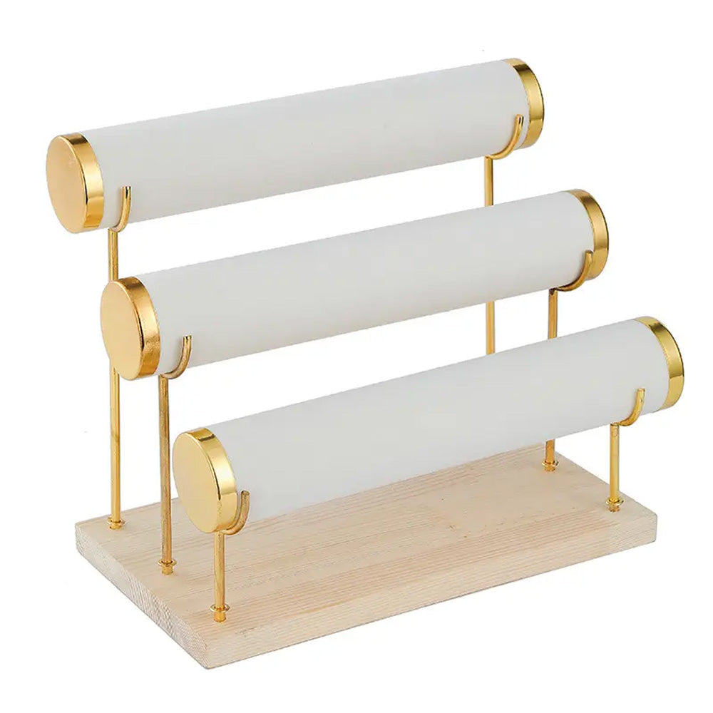 حامل مجوهرات من الخشب 3 طبقات