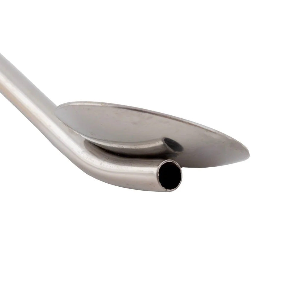 ملعقة قش من الفولاذ المقاوم للصدأ - 2 في 1 قابلة لإعادة الاستخدام