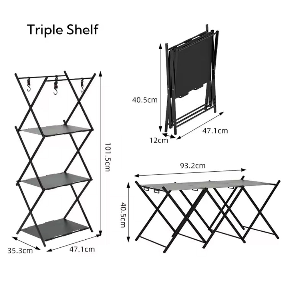رف تخزين قابل للطي للتخييم