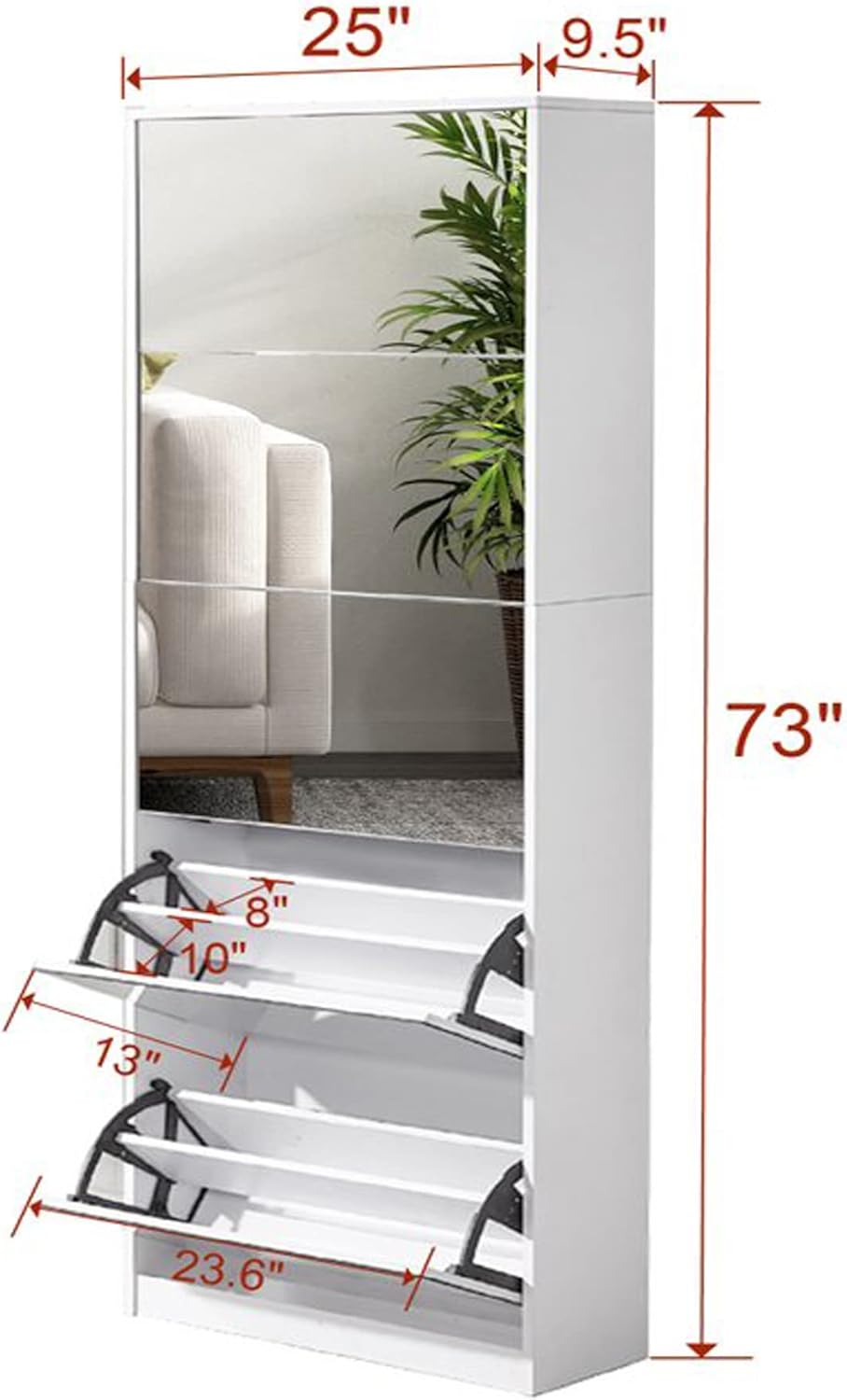 خزانة أحذية مع مرآة طولية Alkuwaity Al Awal