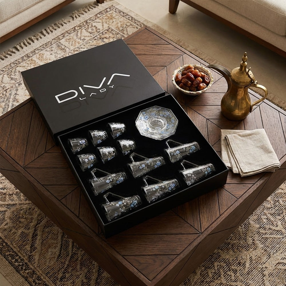 طقم استكانة وفنجان 18قطعة Diva Lady