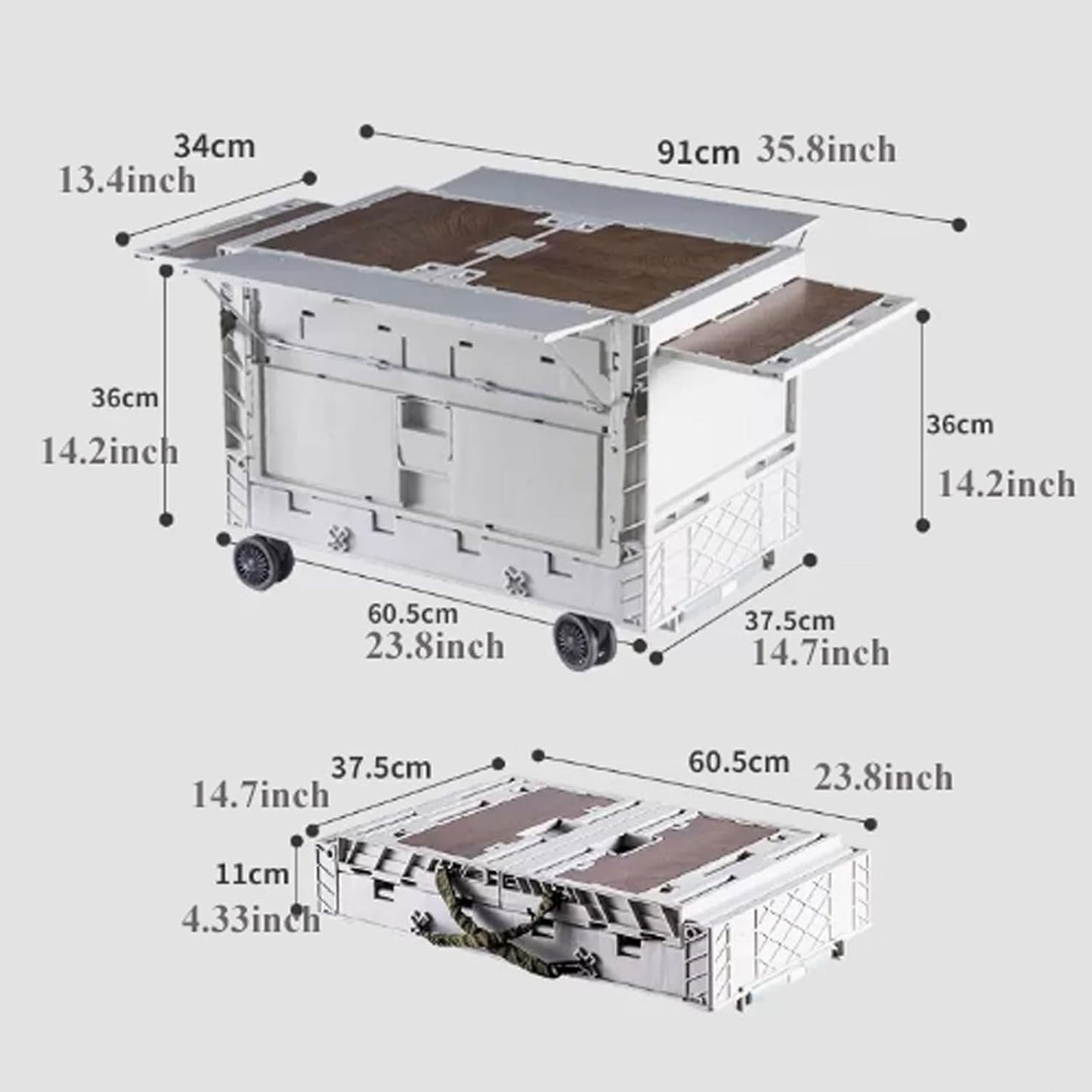 عربة وصندوق تخزين محمولة