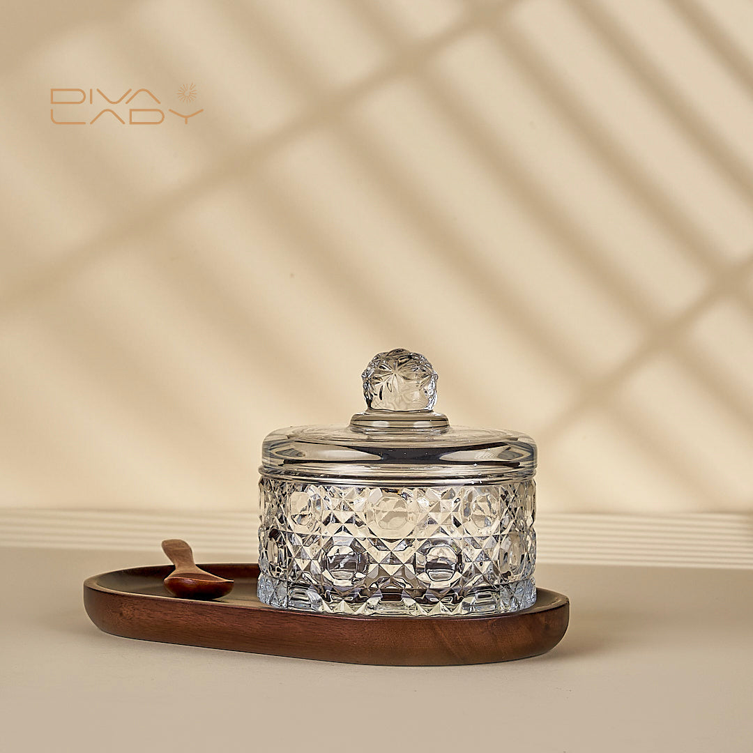 سكرية مع صحن خشب Diva Lady