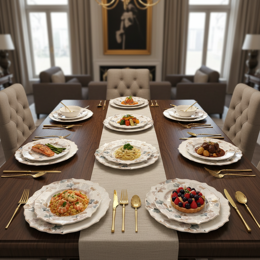 طقم أطباق مائدة فاخر 24 قطعة