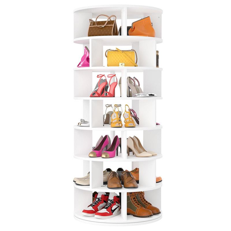 برج رفوف الأحذية والحقائب الدوارة 360 درجة 7 طبقات