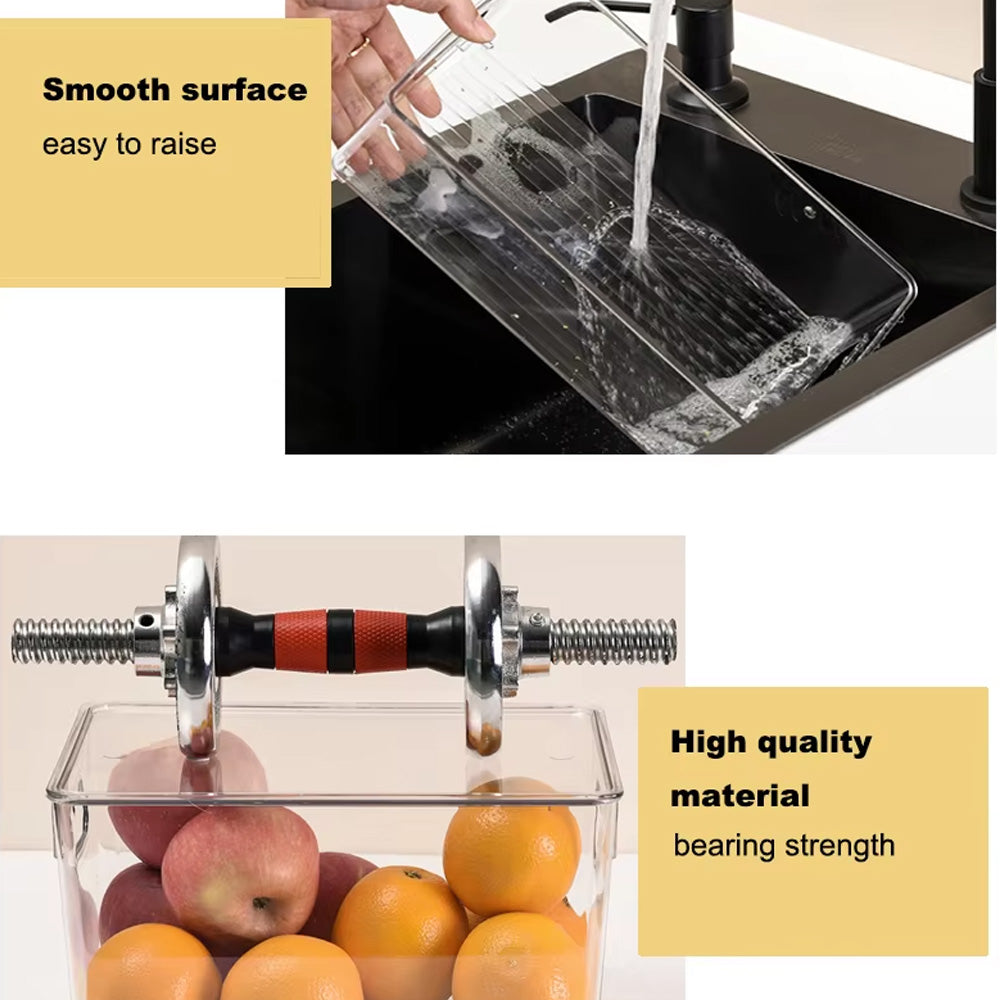 صندوق منظم للثلاجة شفاف قابل للتكديس