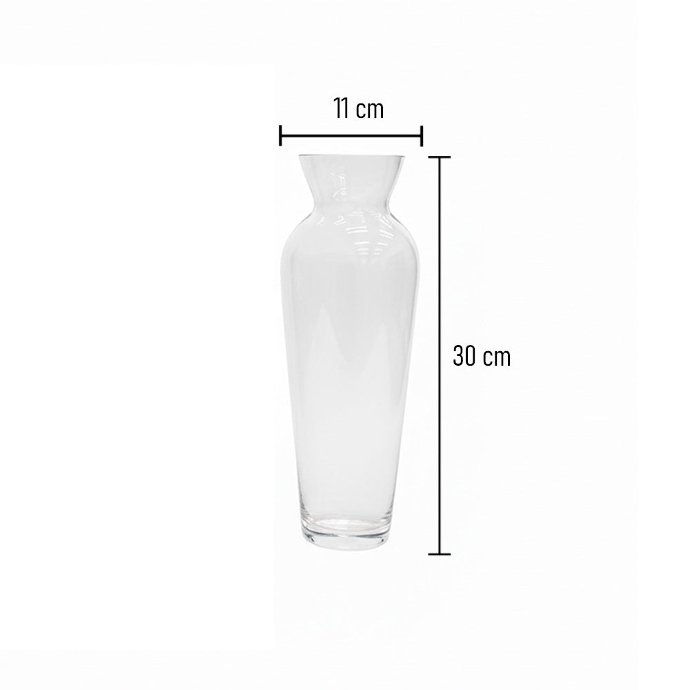 مزهرية زجاجية شفافة