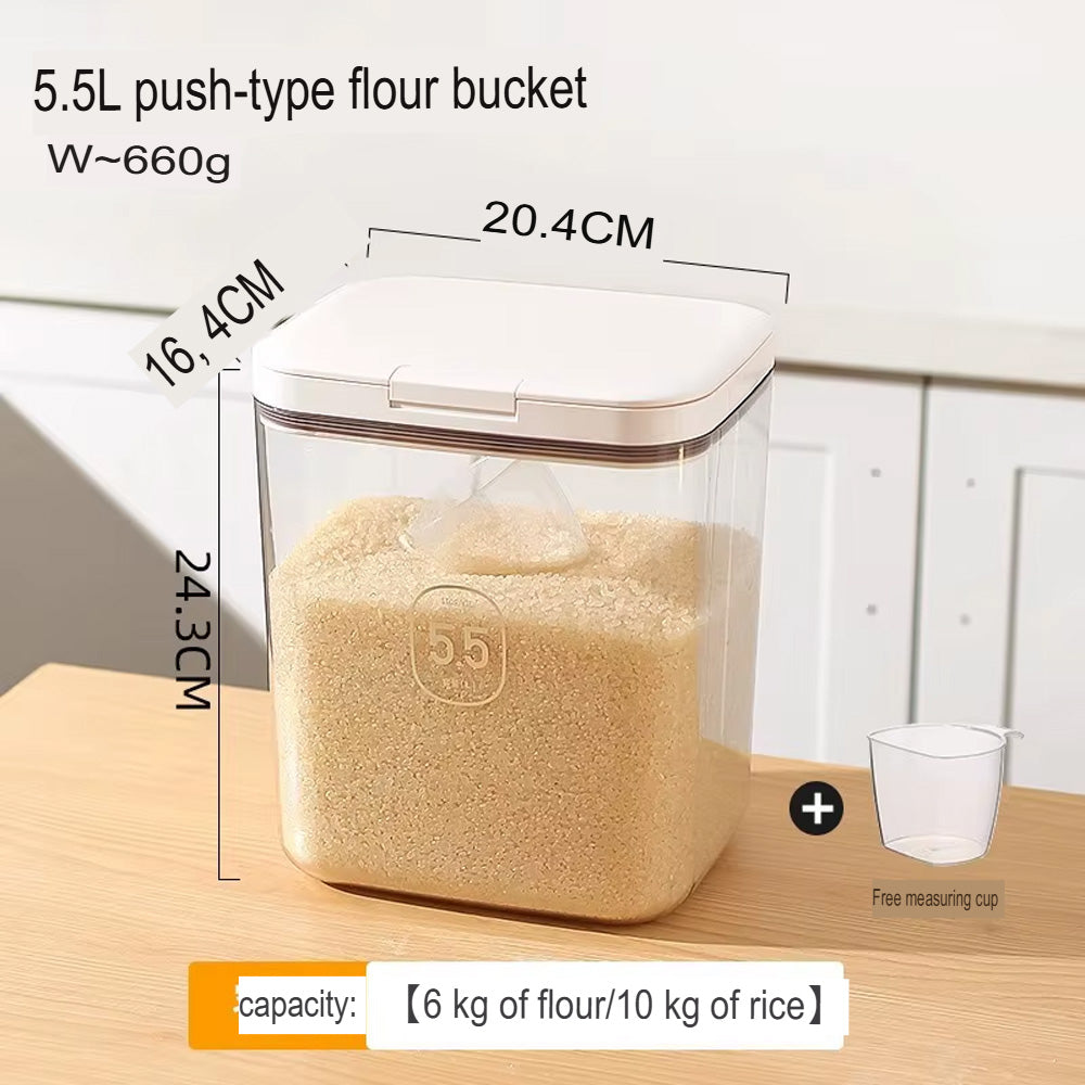 حاوية محكمة الإغلاق للدقيق والأرز تعمل بالدفع