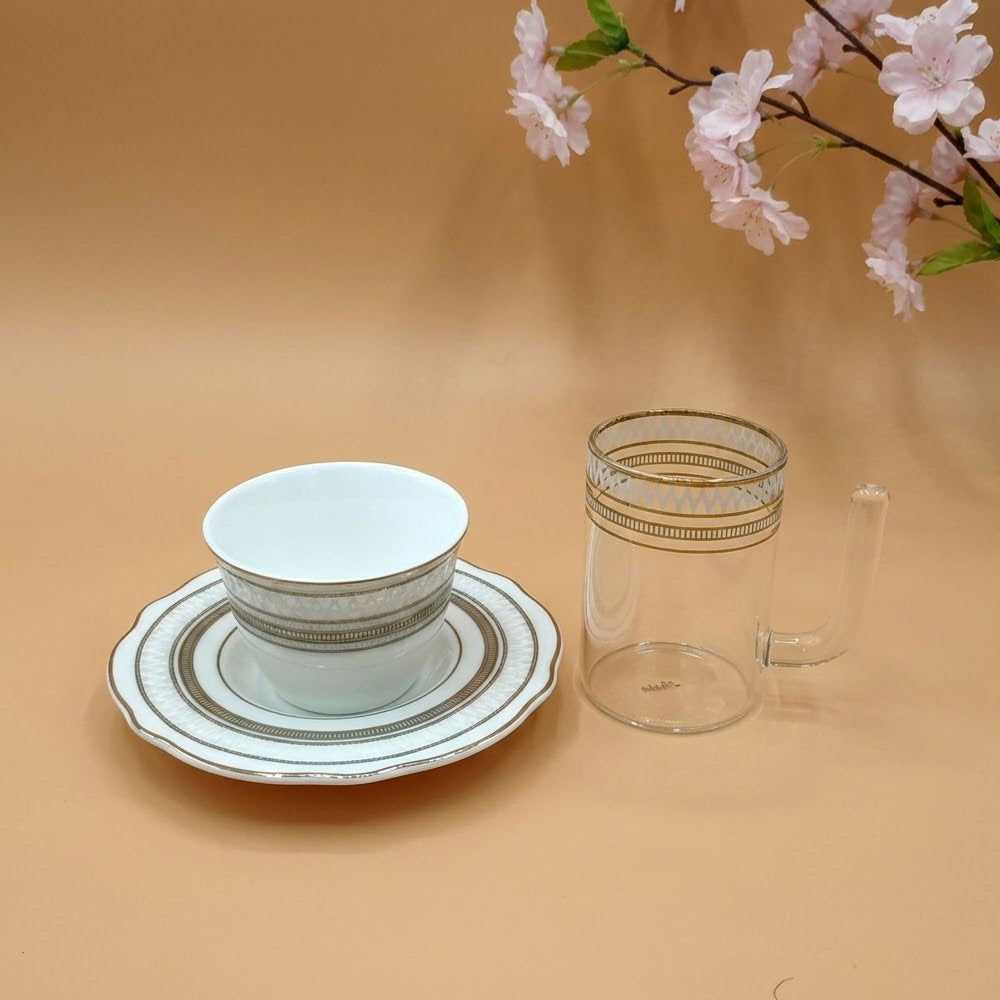 طقم استكانه وفنجان 18 قطعة