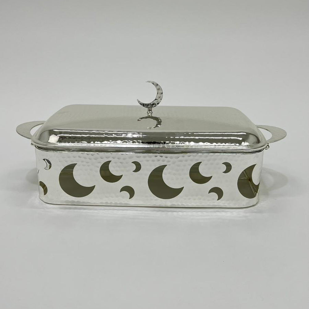 سخان طعام فضي وذهبي مستطيل 3 لتر