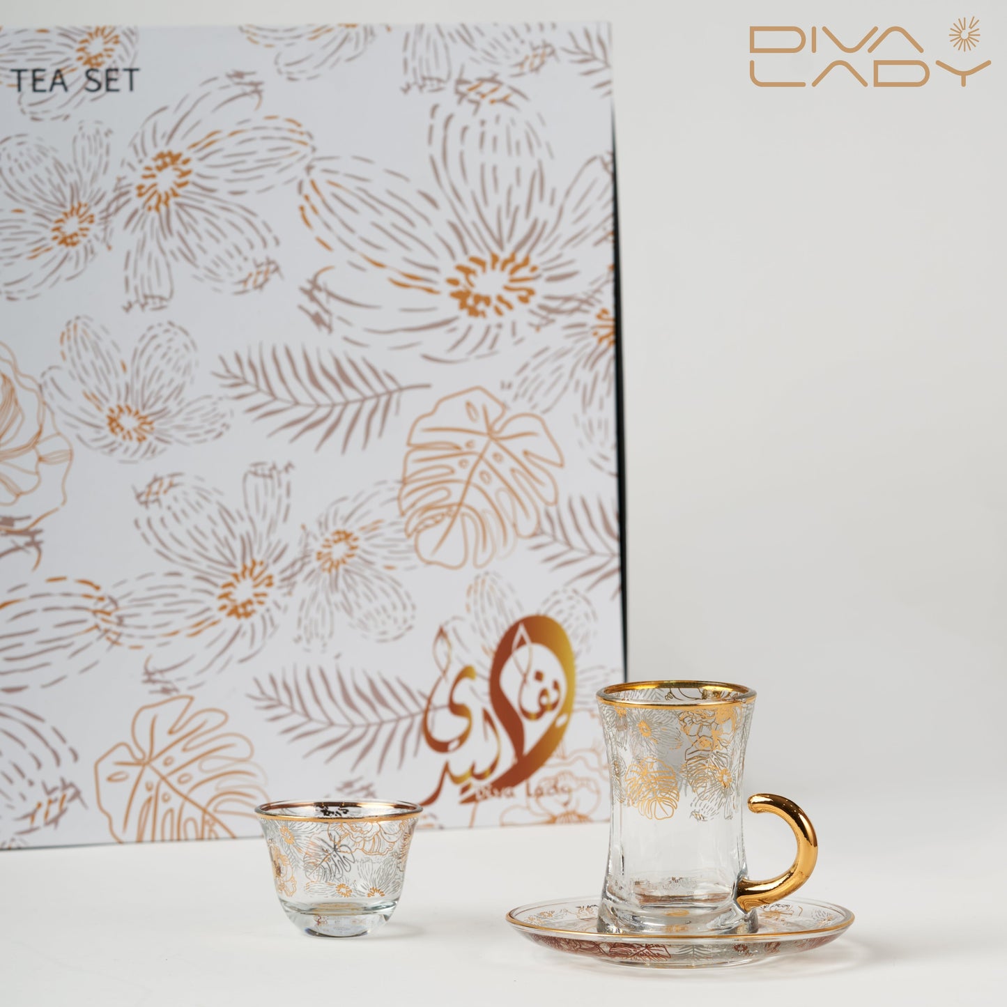 طقم استكانة وفنجان 18 ق