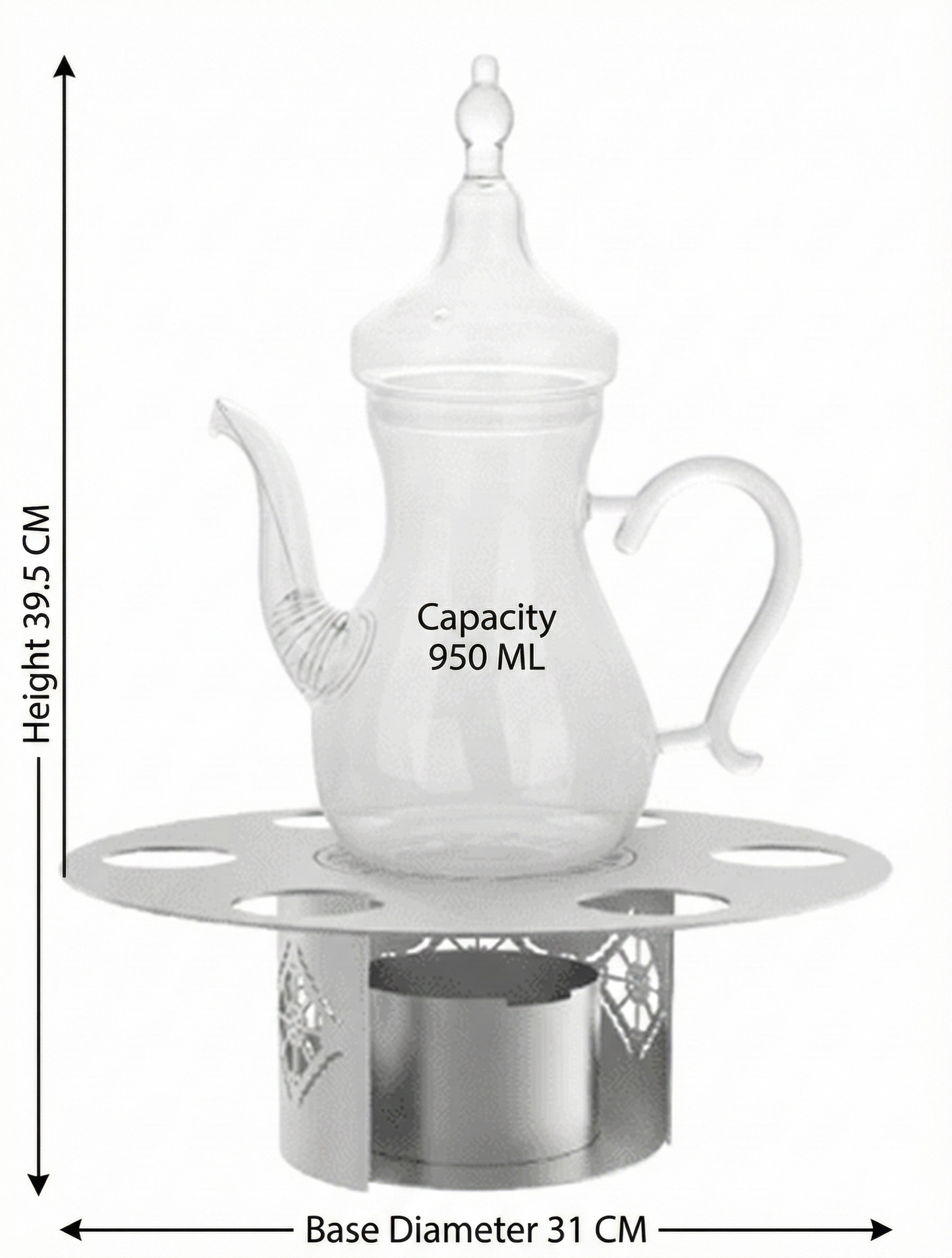 دلة فاخرة مع حامل 950 مل