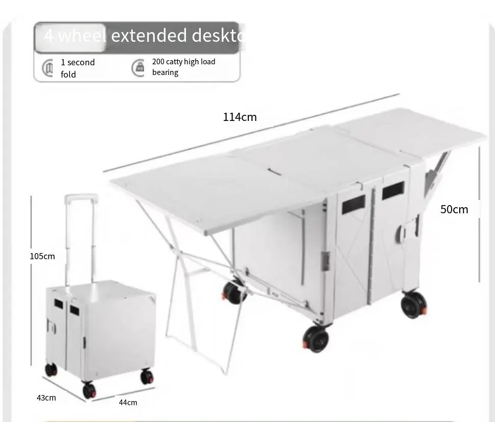 عربة وطاولة تخييم قابلة للطي