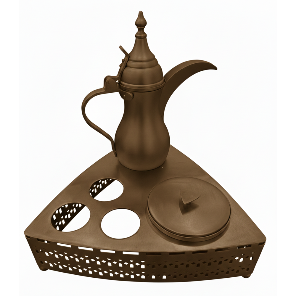 طقم قهوة عربية مع وعاء تمر