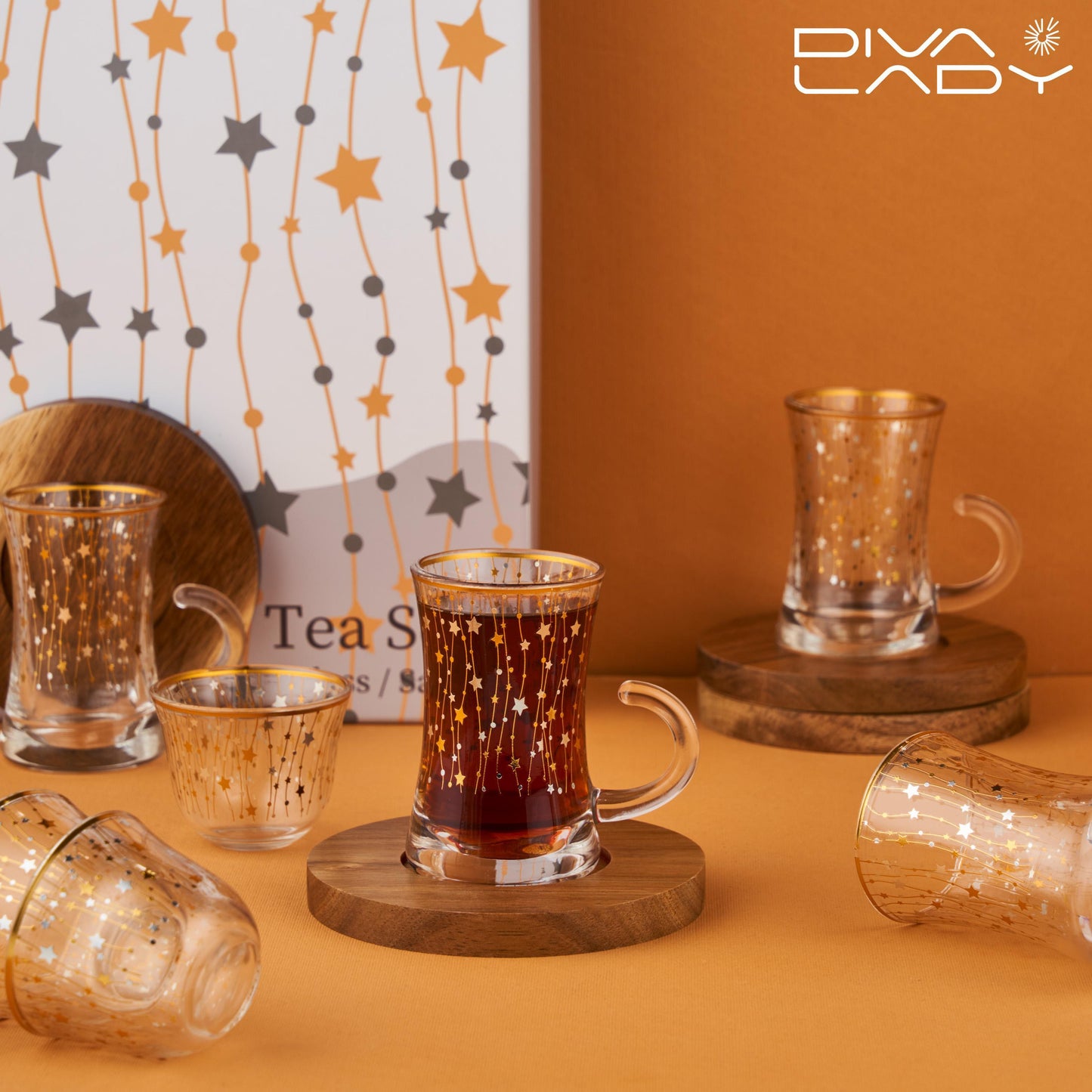 طقم استكانه وفنجان18ق Diva Lady