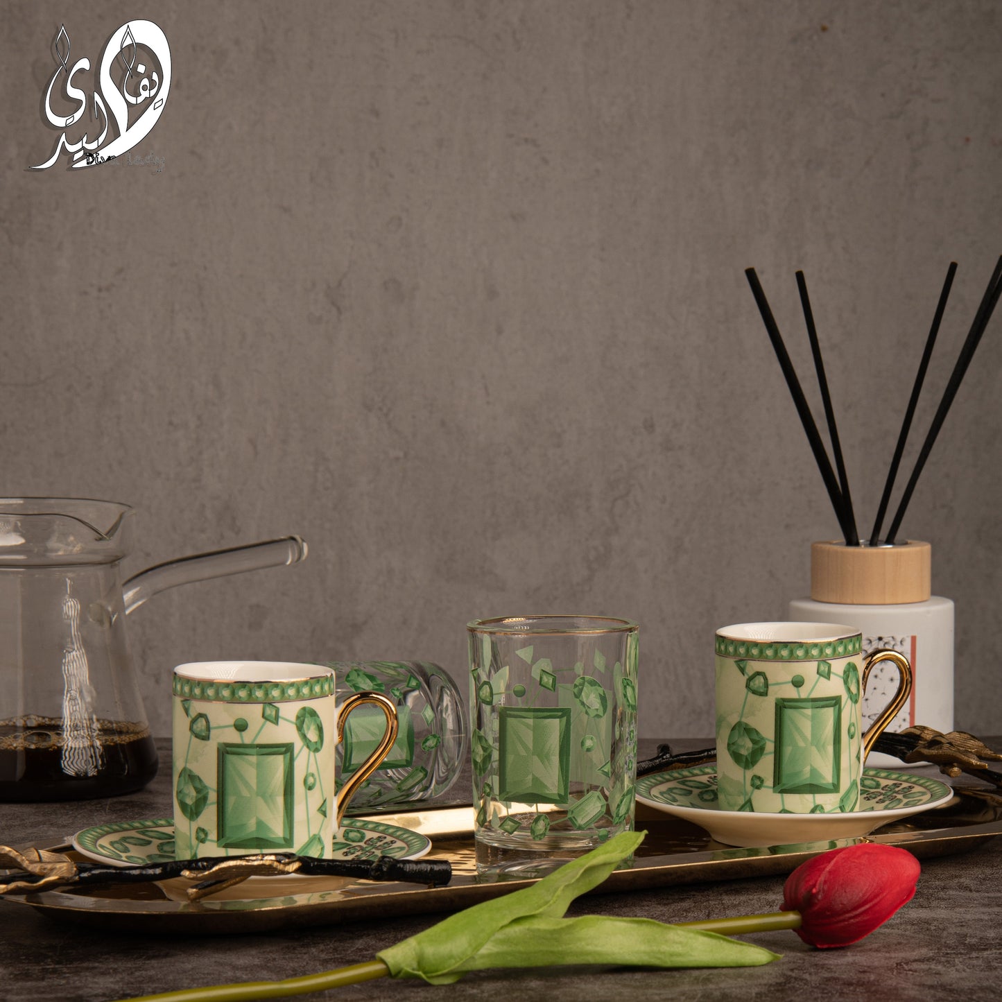 طقم فناجين واستكانه 6 ق divaladyshop