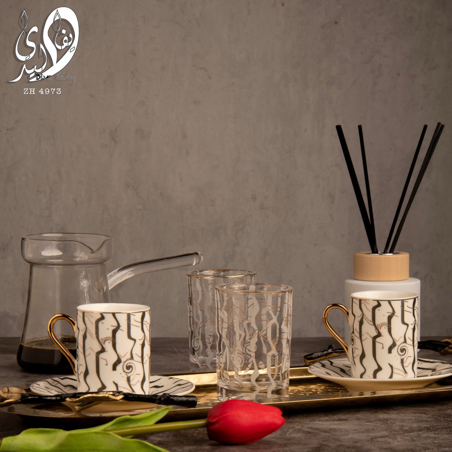 طقم فناجين واستكانه 6 ق divaladyshop