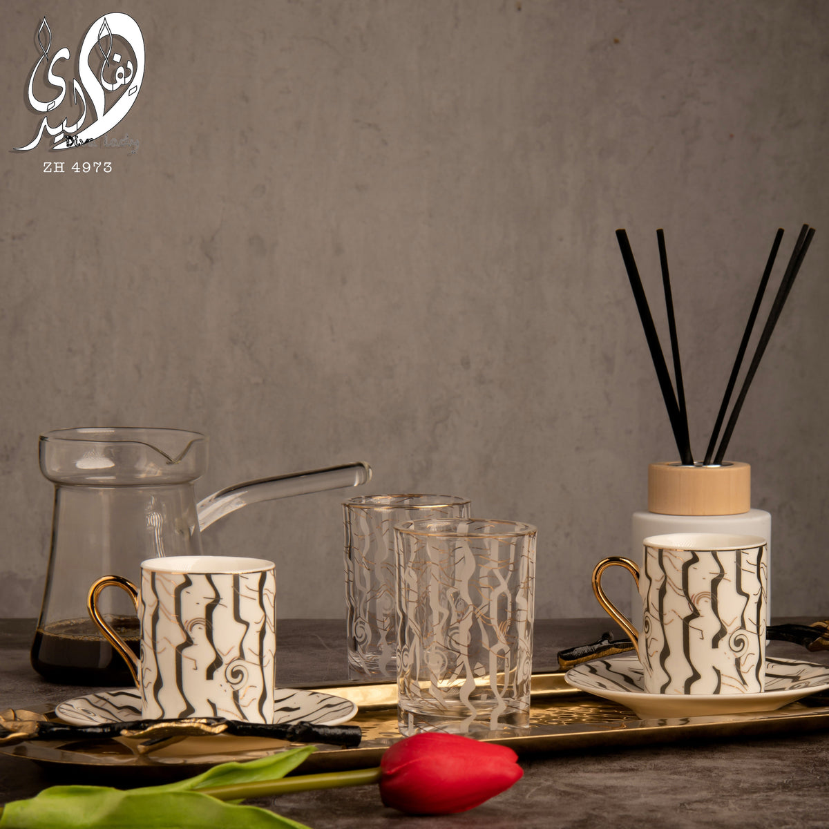طقم فناجين واستكانه 6 ق divaladyshop