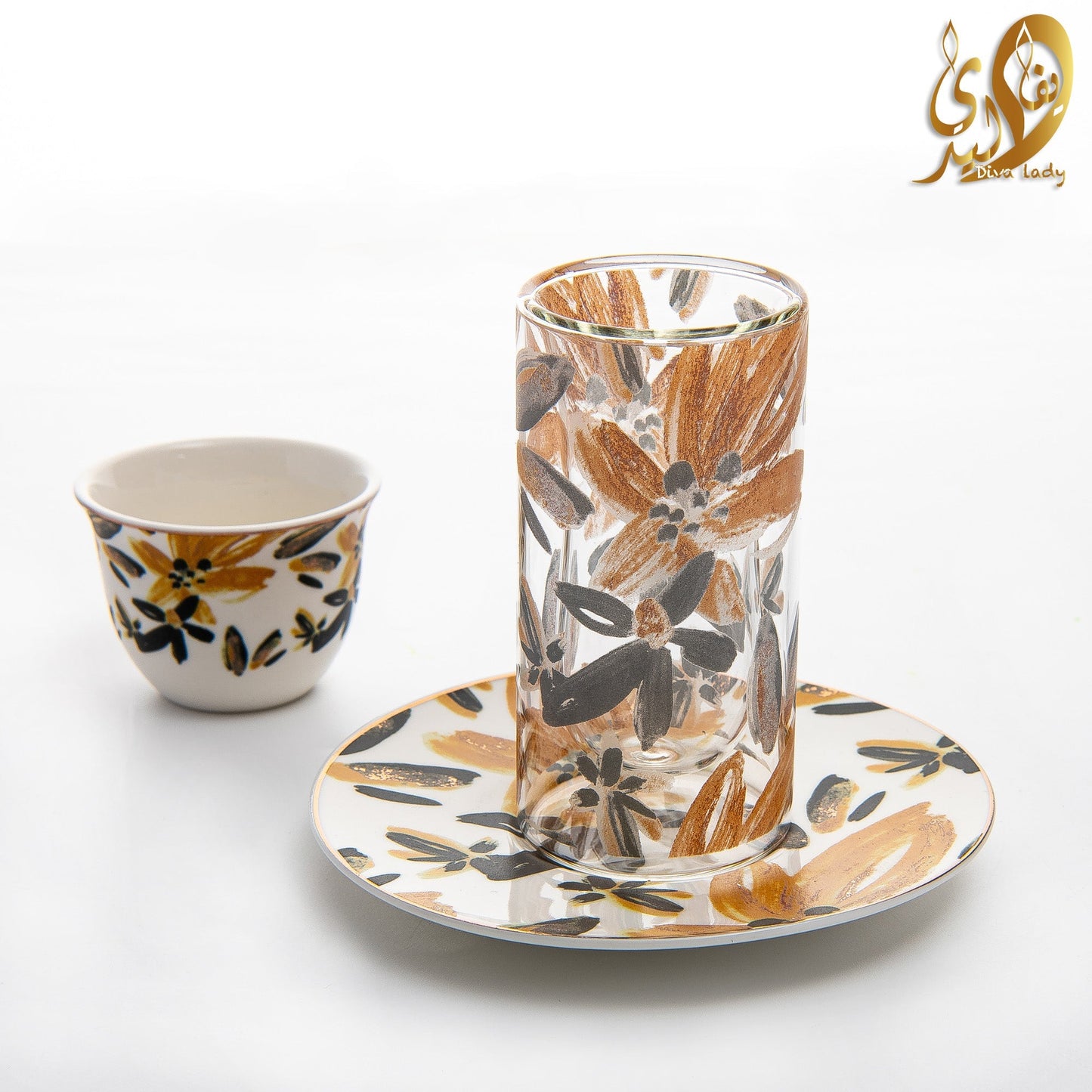 طقم استكانه دبل مع سكرية divaladyshop