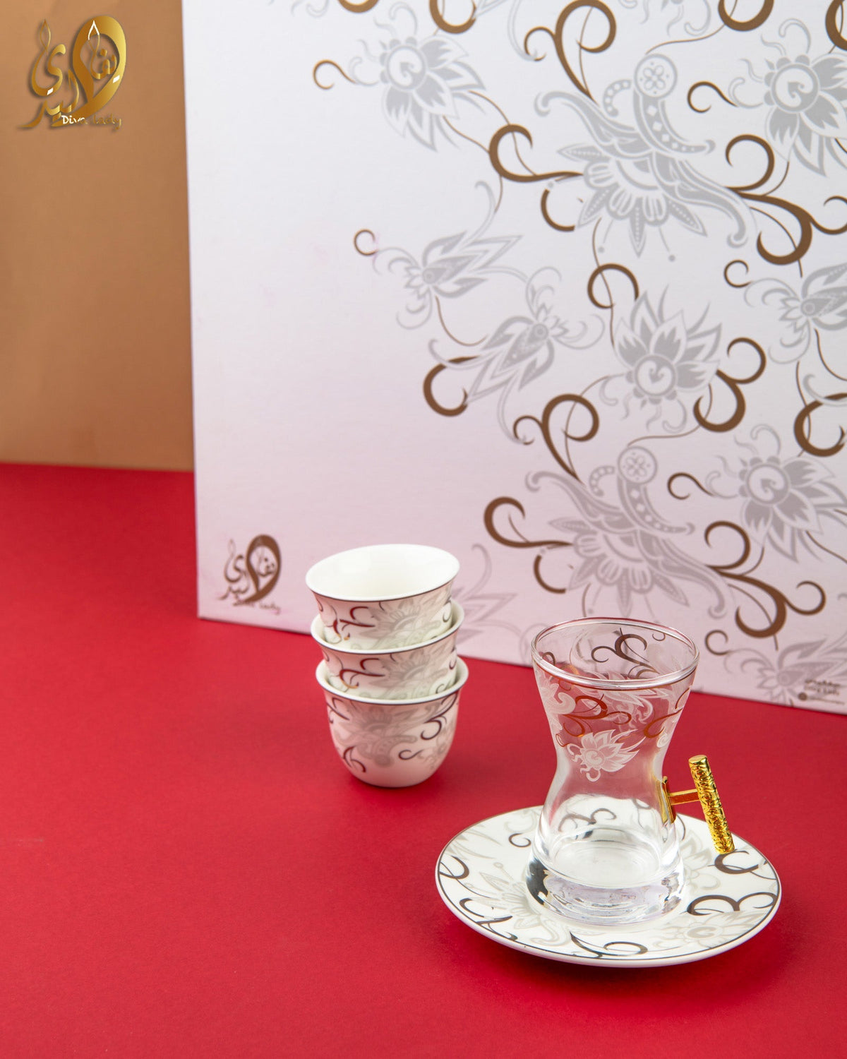 طقم استكانه وفنجان 18 ق divaladyshop