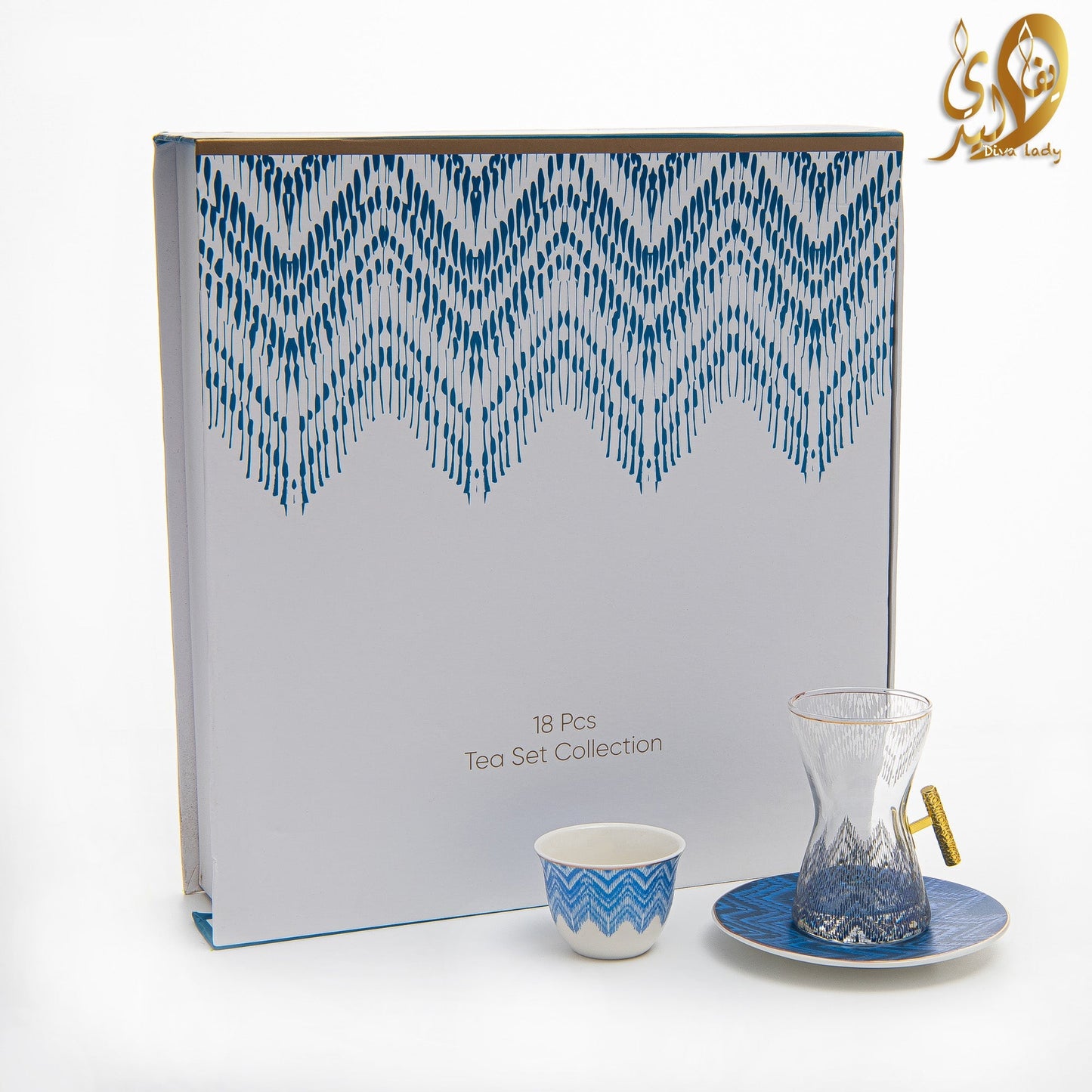 طقم استكانه وفنجان 18 ق divaladyshop