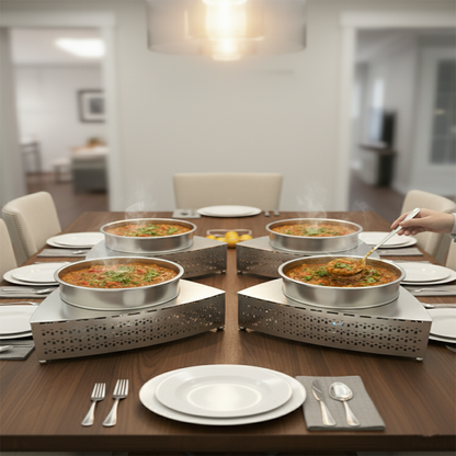 سخان طعام معدني بتصميم هندسي