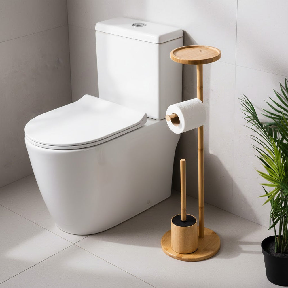 حامل منظم الحمام من الخيزران