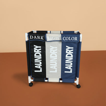 سلة غسيل بثلاثة أقسام