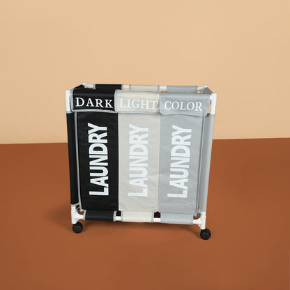 سلة غسيل بثلاثة أقسام