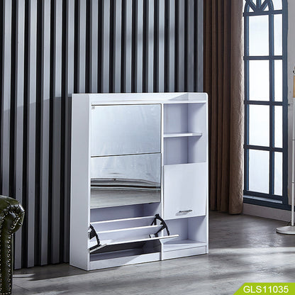 خزانة تخزين أحذية خشبية