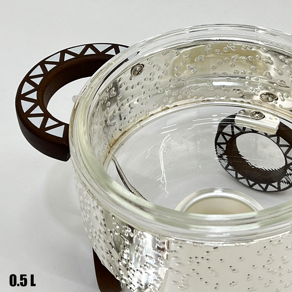 سخان طعام زجاجي دائري صغير 0.5 لتر